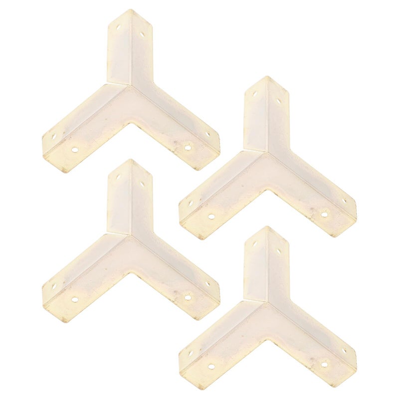 4 Pack Yellow Iron Furniture Corner Guards Metal Edge Protectors For Jewelry Wooden Cases - Image 2
