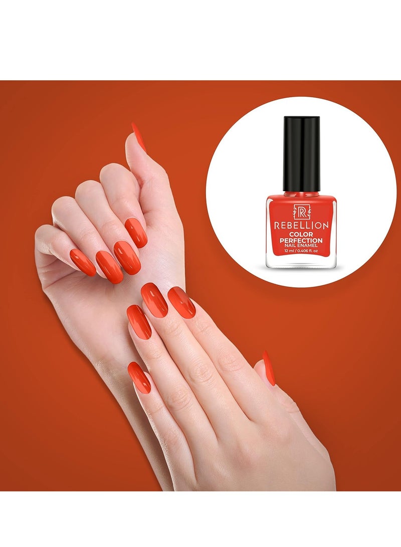Rebellion Color Perfection Nail Enamel 12ml Orange Dawn Orange RG27 - Image 3