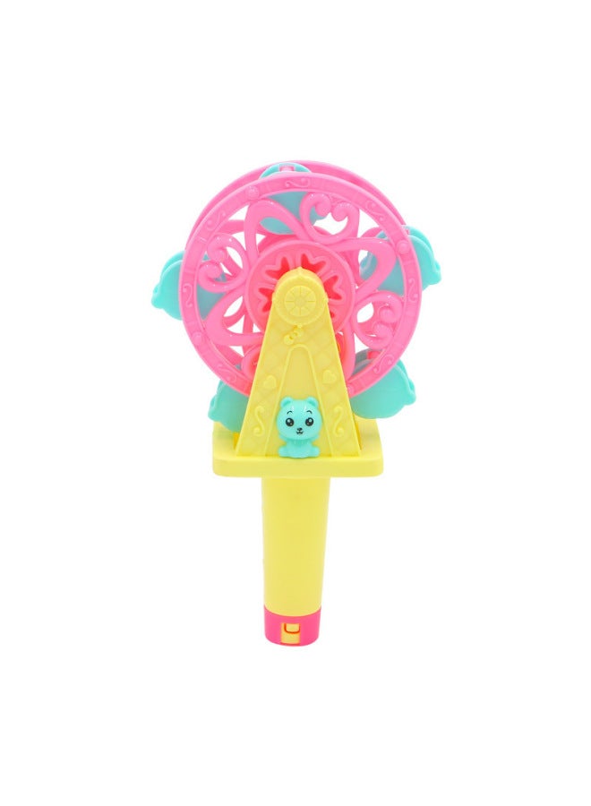 Children's Hand-cranked Carousel Lotus Lamp Small Windmill Luminous Toy Lighting Educational Fun Gift Tremolo-Color:Macaron Color Ferris Wheel-Specifications:Standard  - Image 1