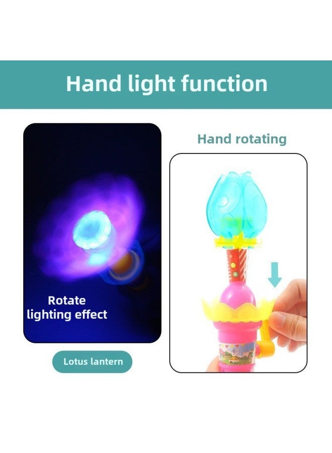 Children's Hand-cranked Carousel Lotus Lamp Small Windmill Luminous Toy Lighting Educational Fun Gift Tremolo-Color:Macaron Color Ferris Wheel-Specifications:Standard  - Image 3