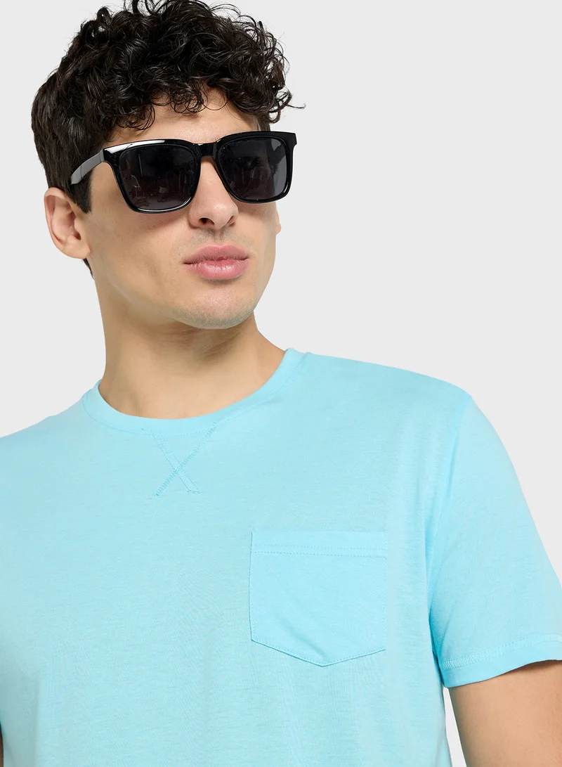BRAVE SOUL Crew Neck Pocket T-Shirt