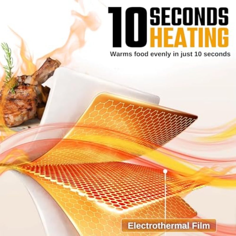 Warming Mat For Food, Fast Heating In 10s, 3-Temp Electric Tray With Auto Shut-Off, Adjustable Temperature, Portable and Rollable Design For Baking, Travel, Buffets Grey - Image 5