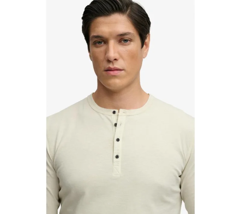 Superdry Slub Long Sleeve Jersey Grandad Top