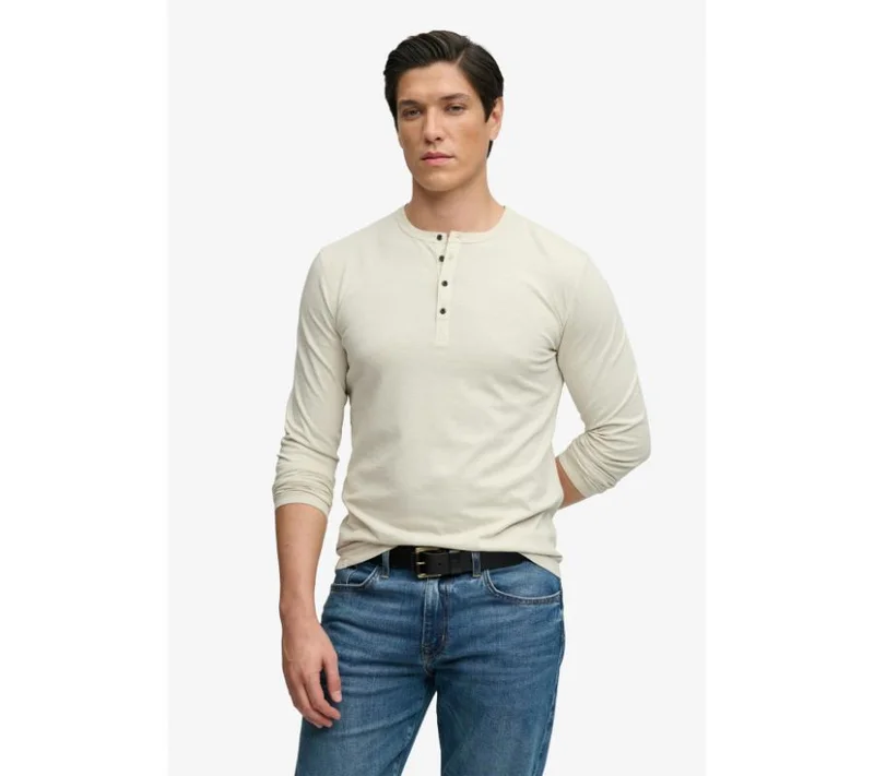 Superdry Slub Long Sleeve Jersey Grandad Top