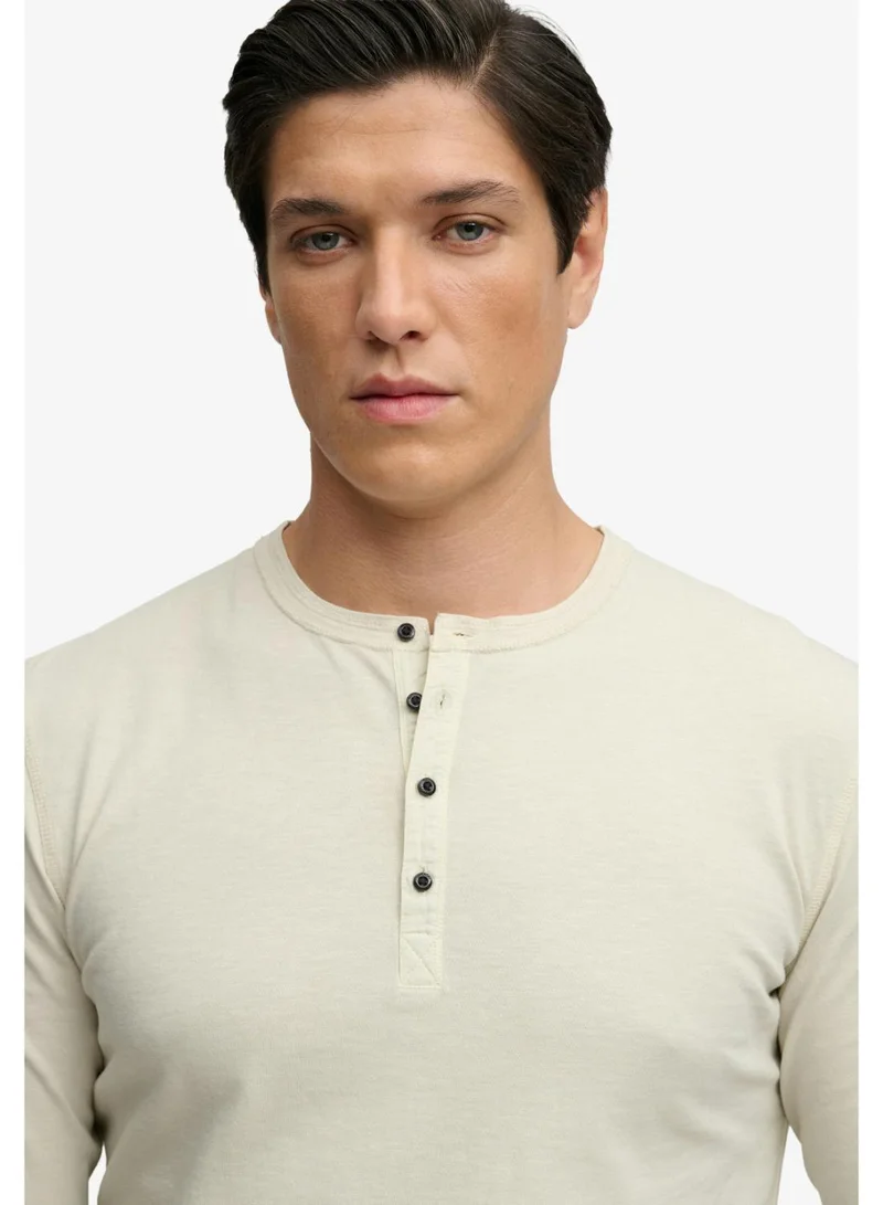 Superdry  Slub Long Sleeve Jersey Grandad Top for Men | Best Price UAE
