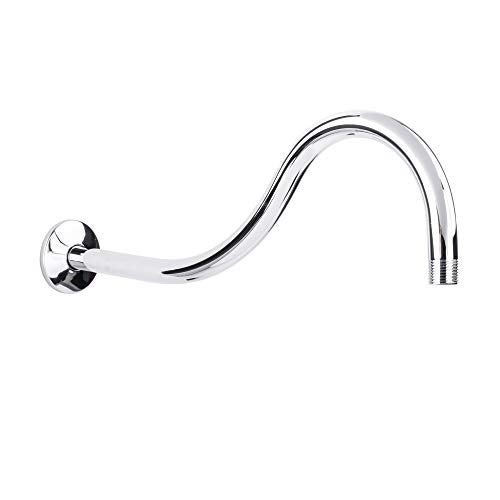 JS Jackson Supplies Shower Head Extension Arm by JS Jackson Supplies, 16 inch Assembled Length, High Arc Long Extender Pipe, Great for Rain Fall Showerhead, Chrome Finish - Image 1