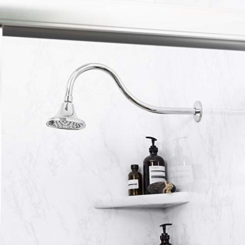 JS Jackson Supplies Shower Head Extension Arm by JS Jackson Supplies, 16 inch Assembled Length, High Arc Long Extender Pipe, Great for Rain Fall Showerhead, Chrome Finish - Image 3