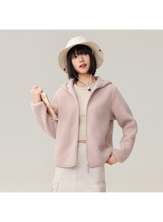 Flying in the snow Women's Short Fleece Jacket 2025 Autumn New Simple Versatile Personality Trend Long Sleeve Jacket Women - Image 4