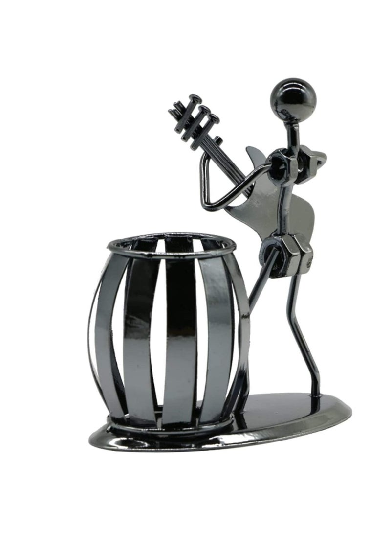 SYOSI Pen Holder, Metal Guitar Pencil Holder Gifts for Students Kids, Creative Desktop Accessories Multipurpose Desk Pen Organizer, Fashion Exquisite Pen Holder Office Supplies Desk Decoration - Image 1