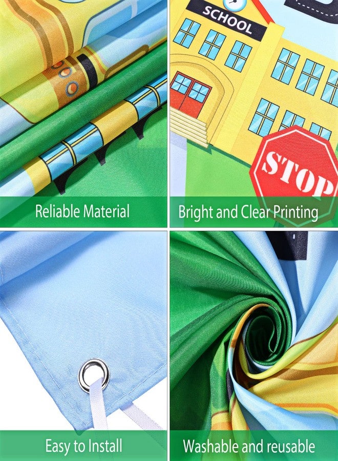Charnoel School Bus Birthday Party Decorations Theme Happy Backdrop Banner 92 Pieces Blue Yellow White Balloon Kit for Kids Boys Girls Back to Supplies - Image 3