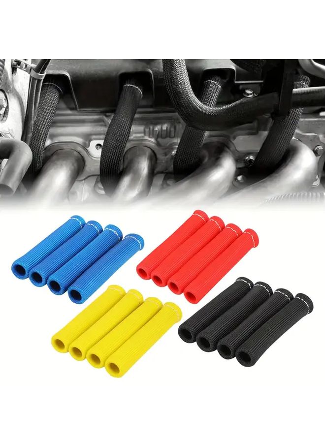 قبعات تسخين شمعات الإشعال الصفراء 4 قطع مقاومة للحرارة حتى 2500 درجة لـ LS1 LS2 SBC BBC 350 454 - Image 1