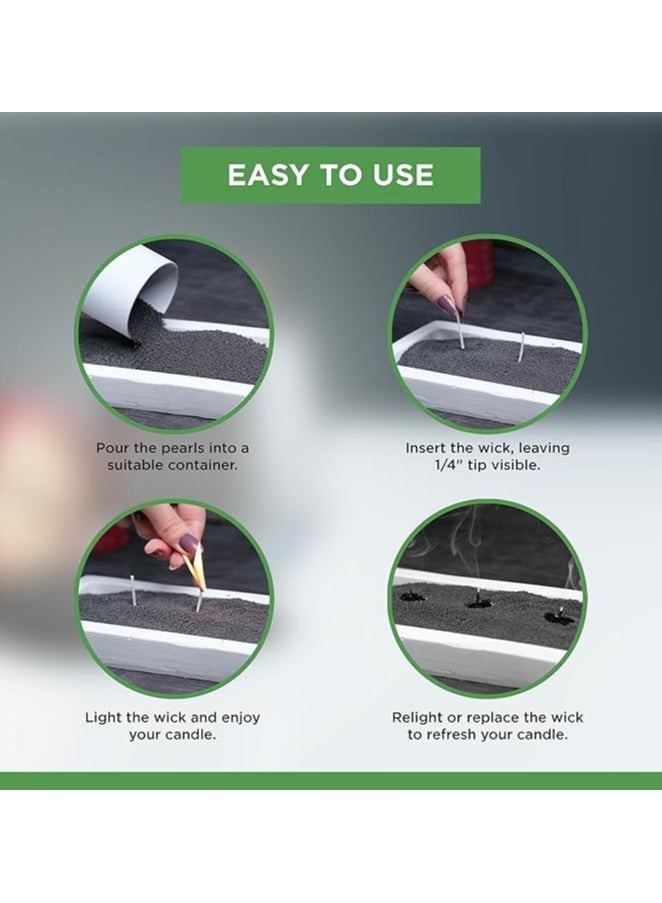 MIRFA Pearled Candle Wax Sand With 20 Eco Wicks - Black - Image 3