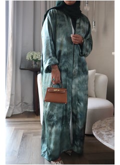 Jimmy Le Bond Dune Abaya with Scarf – Premium Abaya Set for Work and Casual Wear – Green  - Image 1