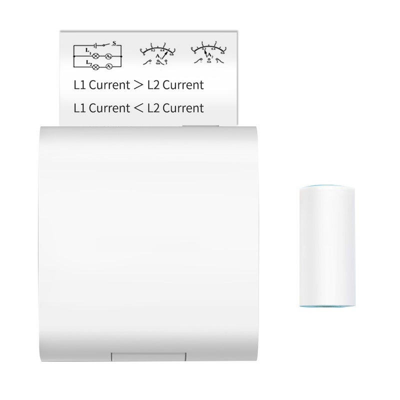Mini Pocket Printer Portable Thermal Printer 300dpi BT Wireless Printer with 1 Roll Thermal Paper Compatible with Android iOS for Printing Error Photo Memo List Receipt Label Sticker - Image 1
