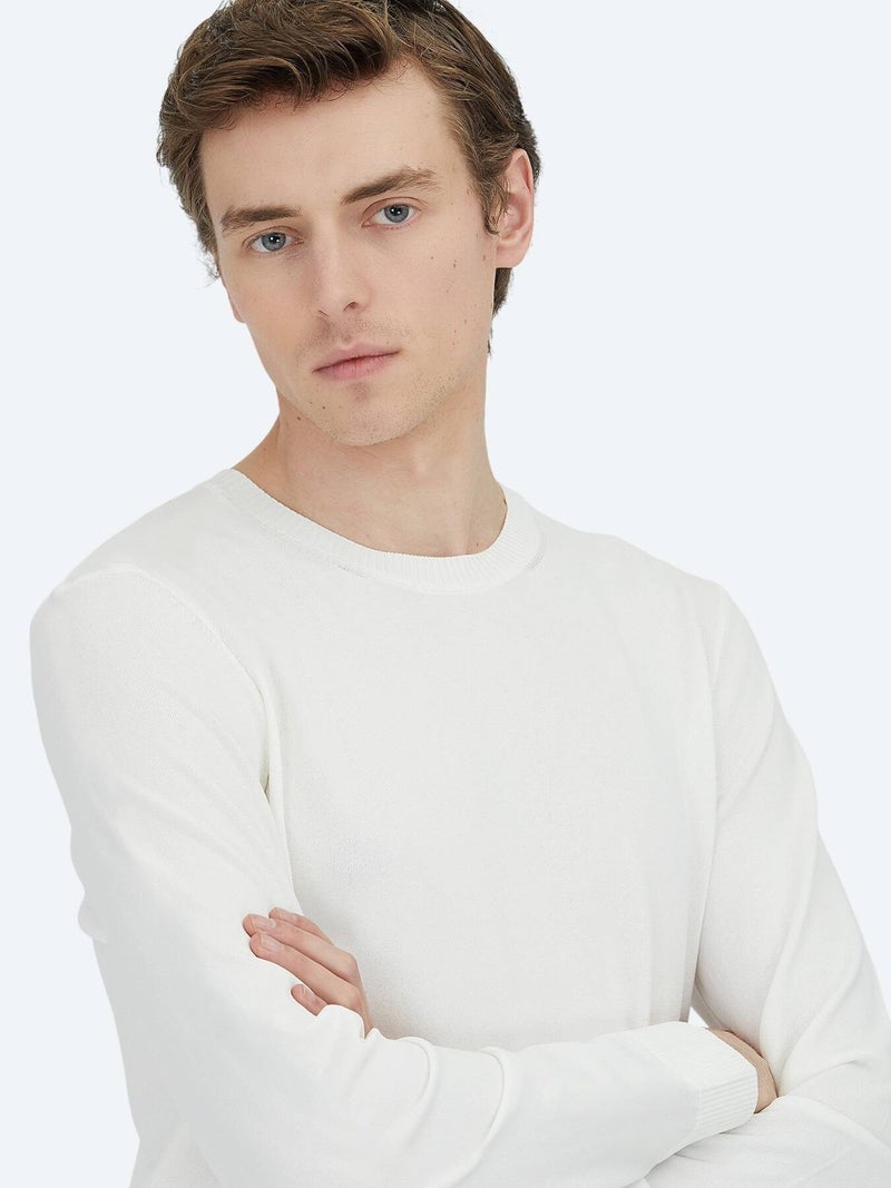 Kip Ecru Knitwear Sweatshirt - Image 4