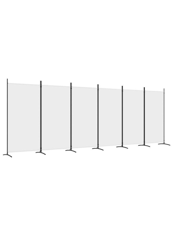 vidaxl 6-Panel Room Divider White 520x180 cm Fabric 350270 - Image 1