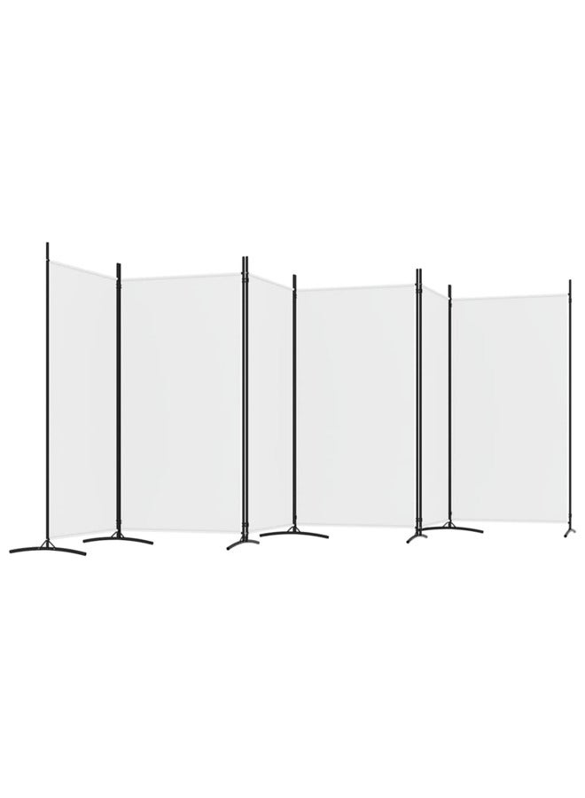 vidaxl 6-Panel Room Divider White 520x180 cm Fabric 350270 - Image 2