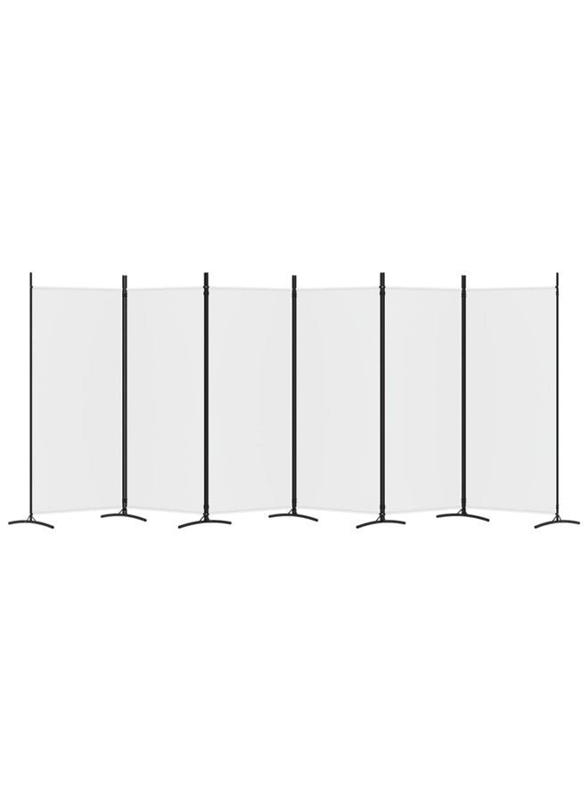 vidaxl 6-Panel Room Divider White 520x180 cm Fabric 350270 - Image 3