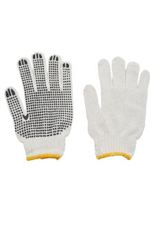 KASTWAVE 24 Pairs PVC Dotted Knit Work Gloves for Men Women Comfortable Non Slip Cotton Gloves Work Gloves for Painter Mechanic Industrial Warehouse Gardening Construction One Size Bulk  - Image 1