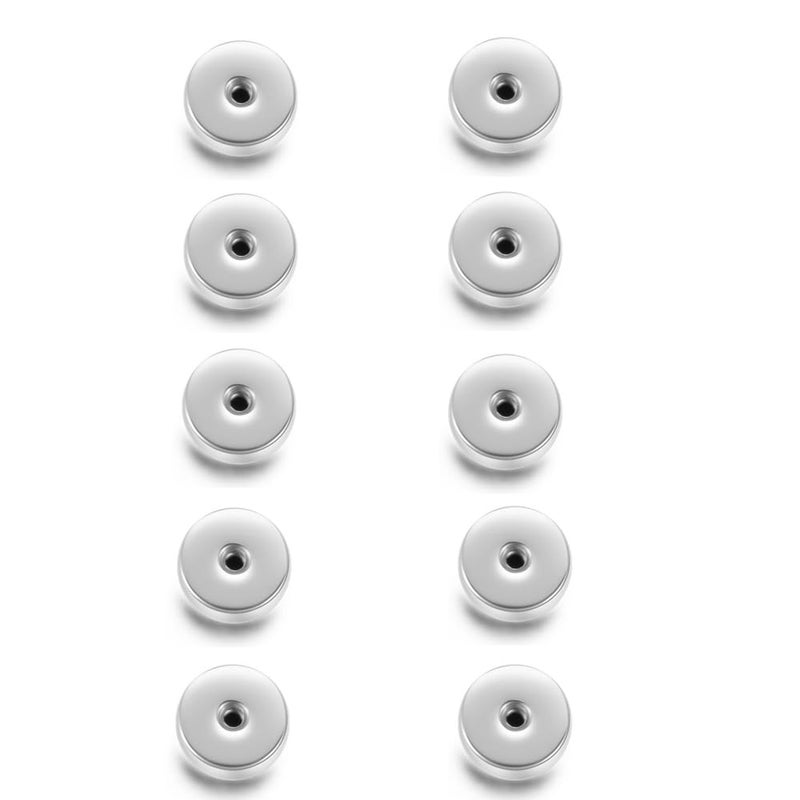 Renkovte Flat Screw Backs Replacement for Stud Earrings,10Pcs Stainess Steel Flatbacks for Ear Piercing,Security Screw Backs to Prevent Missing Earrings (Silver) - Image 1