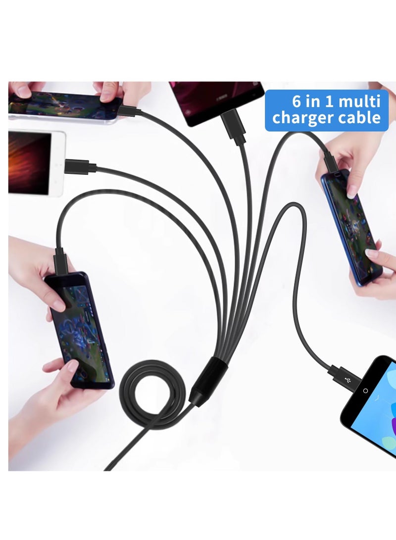 USB A to USB C Splitter Cable, Multi USB C Splitter Cable, 6 in 1 USB 2.0 Type A Male to 6 USB C Male Charging Cable, for USB Type-C Phone, Tablet, 5ft - Image 4