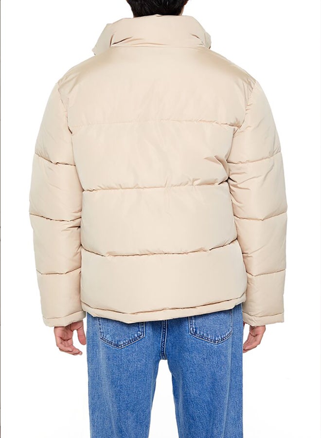 Quilted Funnel-Neck Puffer Jacket