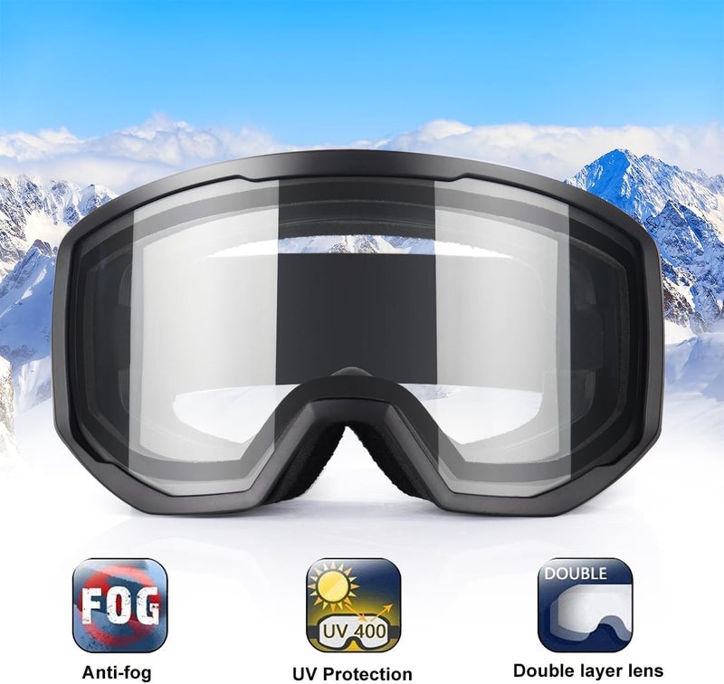 EXP VISION Ski/Snowboard Goggles for Men Women, OTG Snow Goggles Anti Fog UV Protection - Image 2