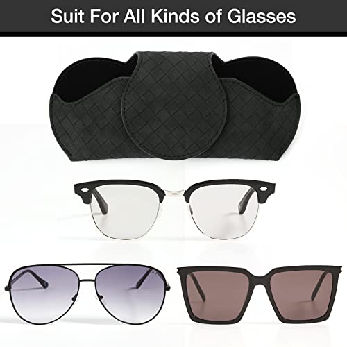 KINIVA Sunglasses Holder for Car Visor PU Leather Glasses Case with Clips for Car Visor Automotive Interior Visor Accessories Apply to All Car Models (Black) - Image 3