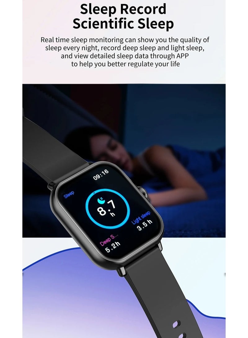 AROAQ Smart Watch A58 Plus Series Supports Bluetooth Call Ultra Long Endurance Sleep Monitoring + Additional Women's Diamond Set Small Gold Watch Necklace Ring Earrings Bracelet Set Gift Box  - Image 3