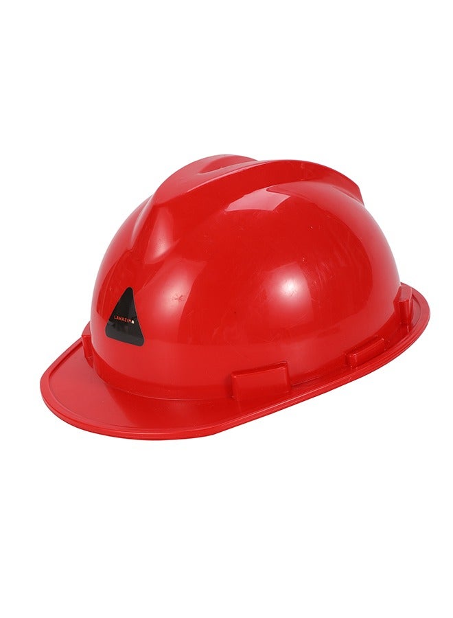 LAWAZIM Deluxe Safety Helmet - Red - HDPE Hard Hat with Reinforced Shell, 4-Point Suspension, Sweatband, and Adjustable Chin Strap - Ideal for Construction, Industrial, Warehouse, and Maintenance Use - Image 1