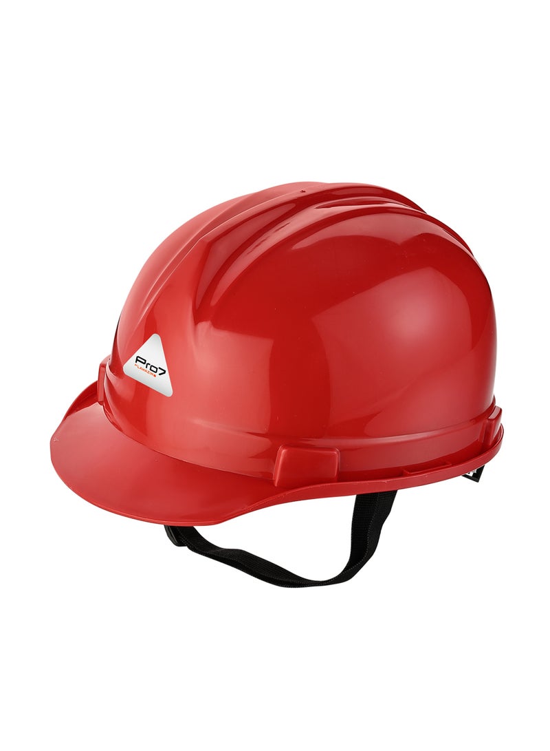 LAWAZIM Deluxe Safety Helmet - Red - HDPE Hard Hat with Reinforced Shell, 4-Point Suspension, Sweatband, and Adjustable Chin Strap - Ideal for Construction, Industrial, Warehouse, and Maintenance Use - Image 1