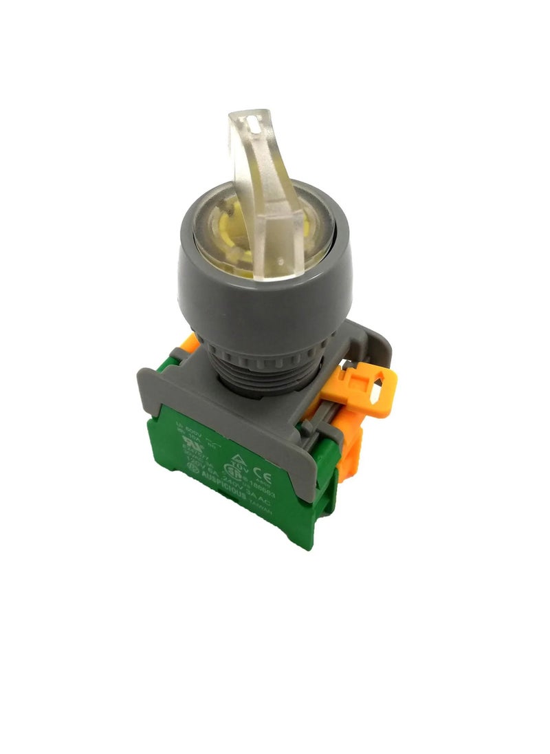 Generic Selector Switch with Indicator Light White 2 Position GSL222 220V  - Image 1