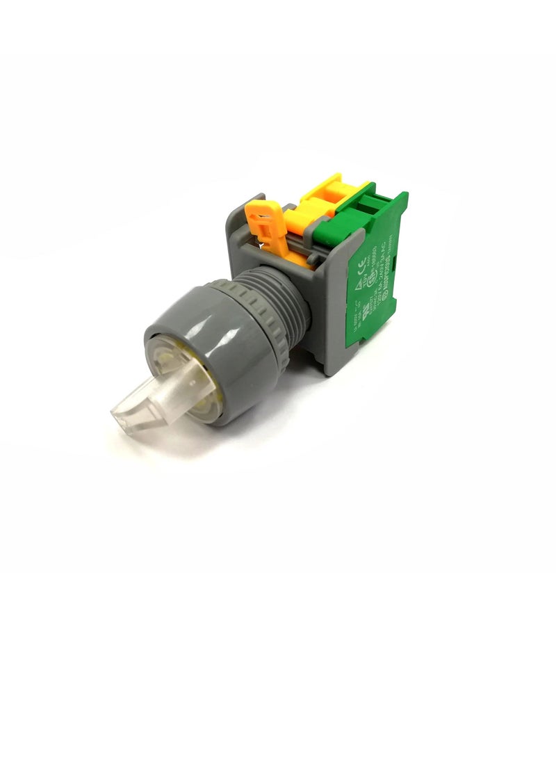 Generic Selector Switch with Indicator Light White 2 Position GSL222 220V  - Image 2
