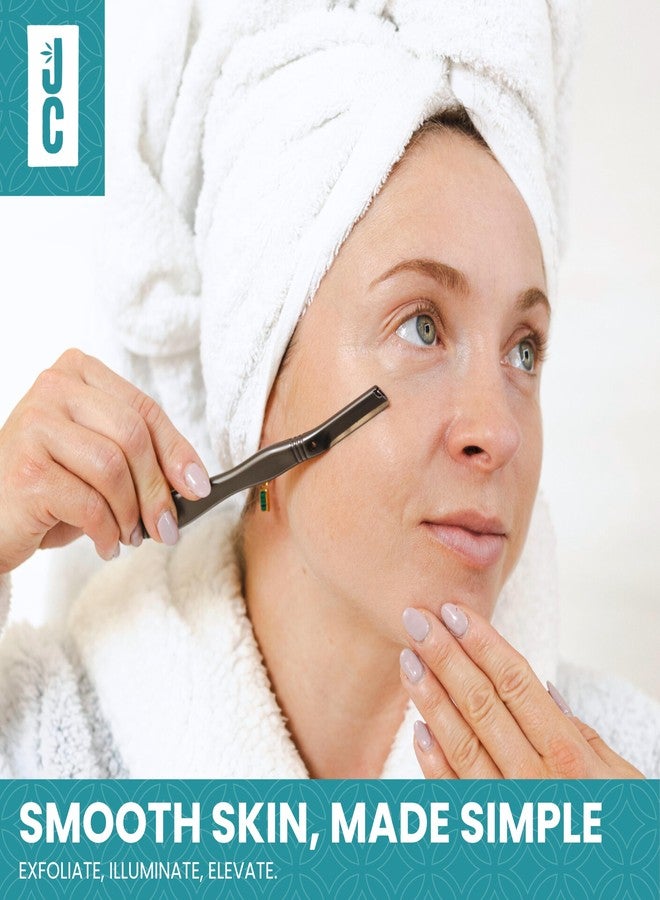 Jungle Culture Dermaplaning Tool - Facial Razor for Women with 5 Refill Blades - Reusable Eyebrow Shaper & Exfoliator - Black - Image 2