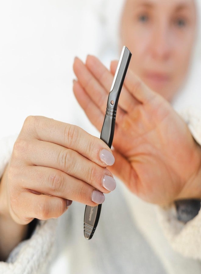 Jungle Culture Dermaplaning Tool - Facial Razor for Women with 5 Refill Blades - Reusable Eyebrow Shaper & Exfoliator - Black - Image 5