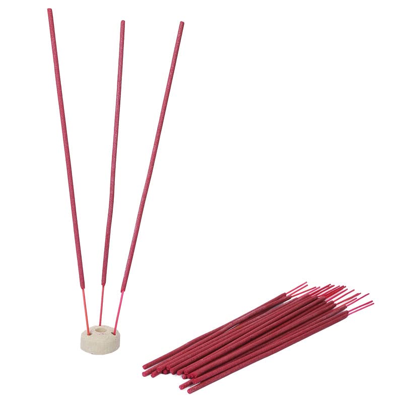 S K D SKD Rose Fragrance Organic Agarbatti (100g) Luxury Incense Sticks | Low Smoke, Zero Charcoal Dhoop Sticks for Pooja, Meditation, Home Fragrance, Office & Festivals | Long Lasting Aroma - Image 3