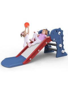 MIXDE 3 in 1 Toddler Slide Baby Plastic Slide Climber Playset with Basketball Hoop for Indoor and Outdoor Playground  - Image 2