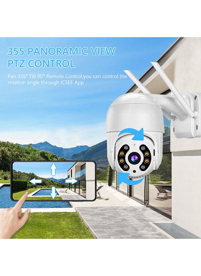 Generic - Outdoor WiFi PTZ Camera, 2MP Wireless WiFi IP Camera Home Security System with 360° View, Color Night Vision, 2-Way Audio, Motion Detection, Activity Alert, Remote Access, IP66 Waterproof - Image 1