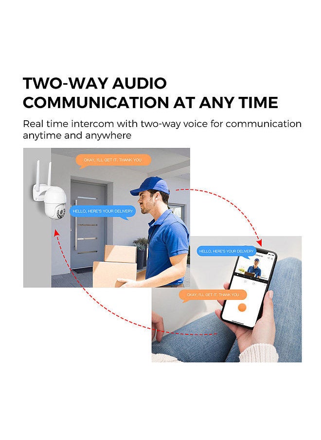 Generic - Outdoor WiFi PTZ Camera, 2MP Wireless WiFi IP Camera Home Security System with 360° View, Color Night Vision, 2-Way Audio, Motion Detection, Activity Alert, Remote Access, IP66 Waterproof - Image 1