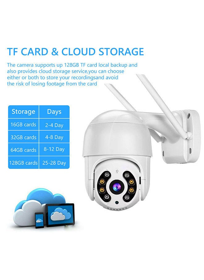 Generic - Outdoor WiFi PTZ Camera, 2MP Wireless WiFi IP Camera Home Security System with 360° View, Color Night Vision, 2-Way Audio, Motion Detection, Activity Alert, Remote Access, IP66 Waterproof - Image 1