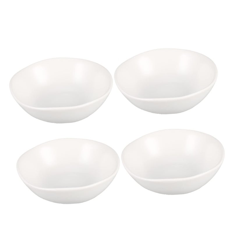 PRETYZOOM 4 Pieces Ceramic Sauce Dishes White Small Bowls For Dipping Sauce Serving Charcuterie - Image 2