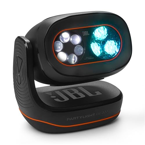 JBL PARTYLIGHT Beam - Bluetooth Projection Party Light, Take Your Party to The Next Level with Room-Filling choreographed lightshow, Match Your Energy - Image 1