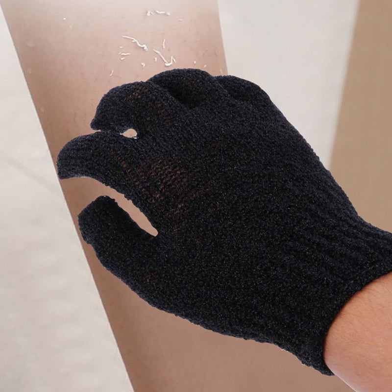 Black Exfoliating Bath Gloves 6 Pairs For Deep Cleansing Body Scrub Mitts Shower - Image 5
