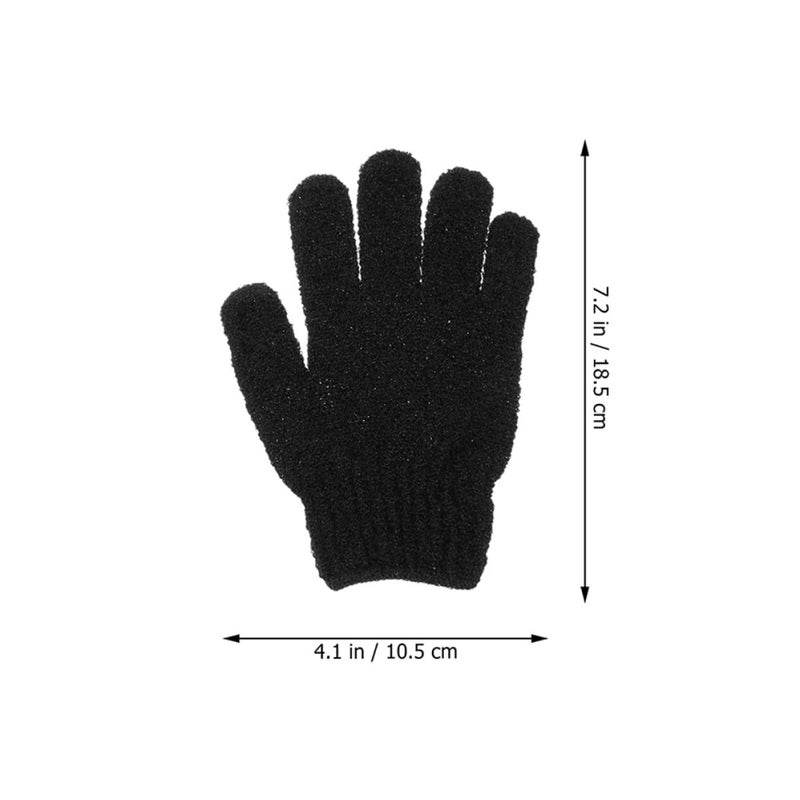 Black Exfoliating Bath Gloves 6 Pairs For Deep Cleansing Body Scrub Mitts Shower - Image 3