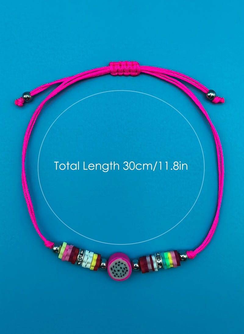 12 Pcs Bracelets for Kids Women, Colorful fruit Bracelets, Multicolor Woven adjustable Bracelets, Party Favors Prize for Kids Girls Friendship Bracelets  - Image 3