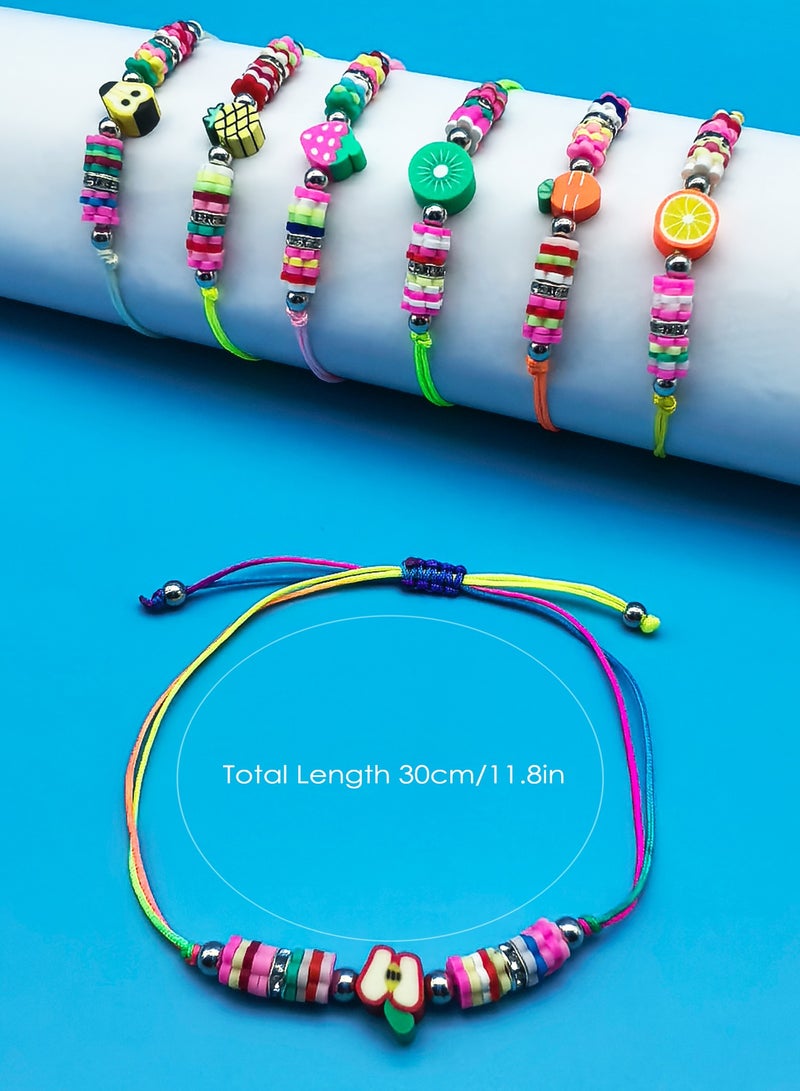 12 Pcs Bracelets for Kids Women, Colorful fruit Bracelets, Multicolor Woven adjustable Bracelets, Party Favors Prize for Kids Girls Friendship Bracelets  - Image 2
