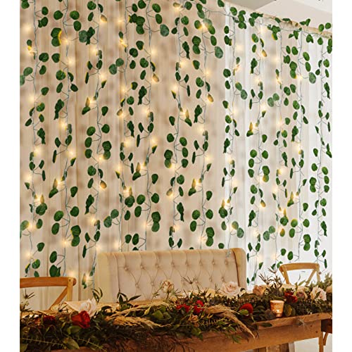HO2NLE 12 Pack Fake Vines Curtain String Light 240 LED 8 Mode & Timer Hanging Ivy Lights Vines for Bedroom Wall Hanging Garden Home Room Wedding Jungle Party Indoor Outdoor - Image 4