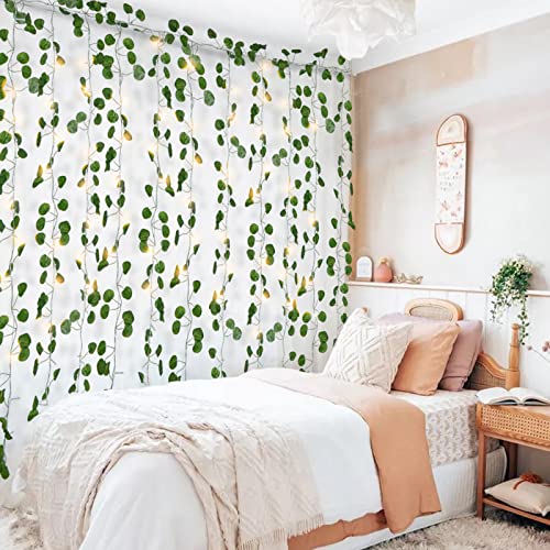 HO2NLE 12 Pack Fake Vines Curtain String Light 240 LED 8 Mode & Timer Hanging Ivy Lights Vines for Bedroom Wall Hanging Garden Home Room Wedding Jungle Party Indoor Outdoor - Image 5