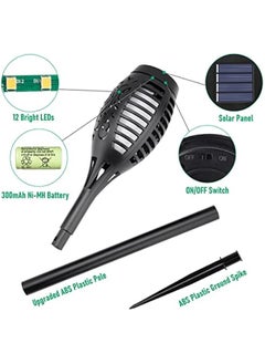 Arabest Outdoor Solar Torch Light with Flickering Flame, Garden Decor Waterproof Yard Pathway Flame Torches Powered by Solar for Patio Decorations.  - Image 3