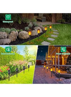 Arabest Outdoor Solar Torch Light with Flickering Flame, Garden Decor Waterproof Yard Pathway Flame Torches Powered by Solar for Patio Decorations.  - Image 4